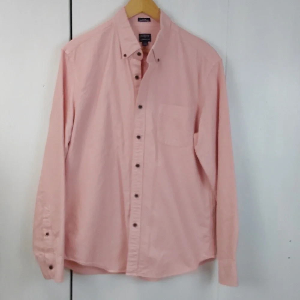 J.Crew |Pink Slim Untucked Shirt Chest Pocket Preppy Dress Shirt Acadamia Sz.L